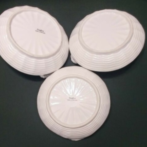 Basket Weave Bowls Plates Handles Vintage - Picture 2 of 3